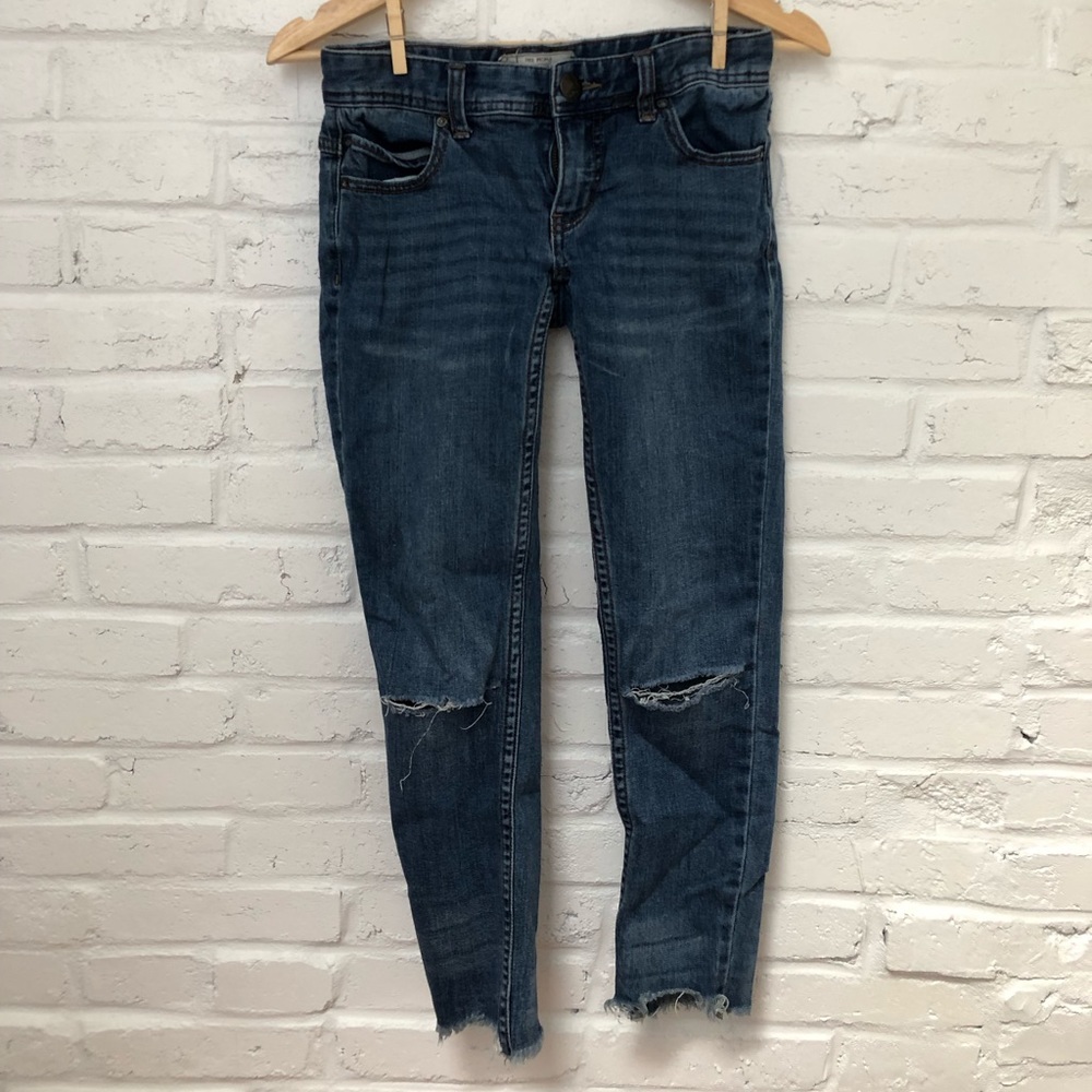 Free People Low Rise & Raw Hem Jeans